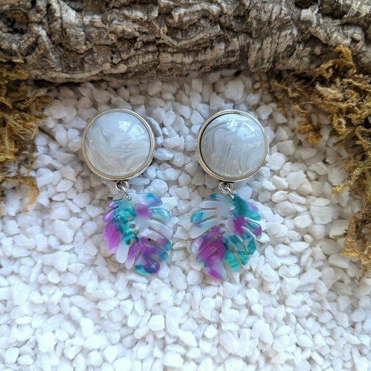 Silver White Monstera Plugs