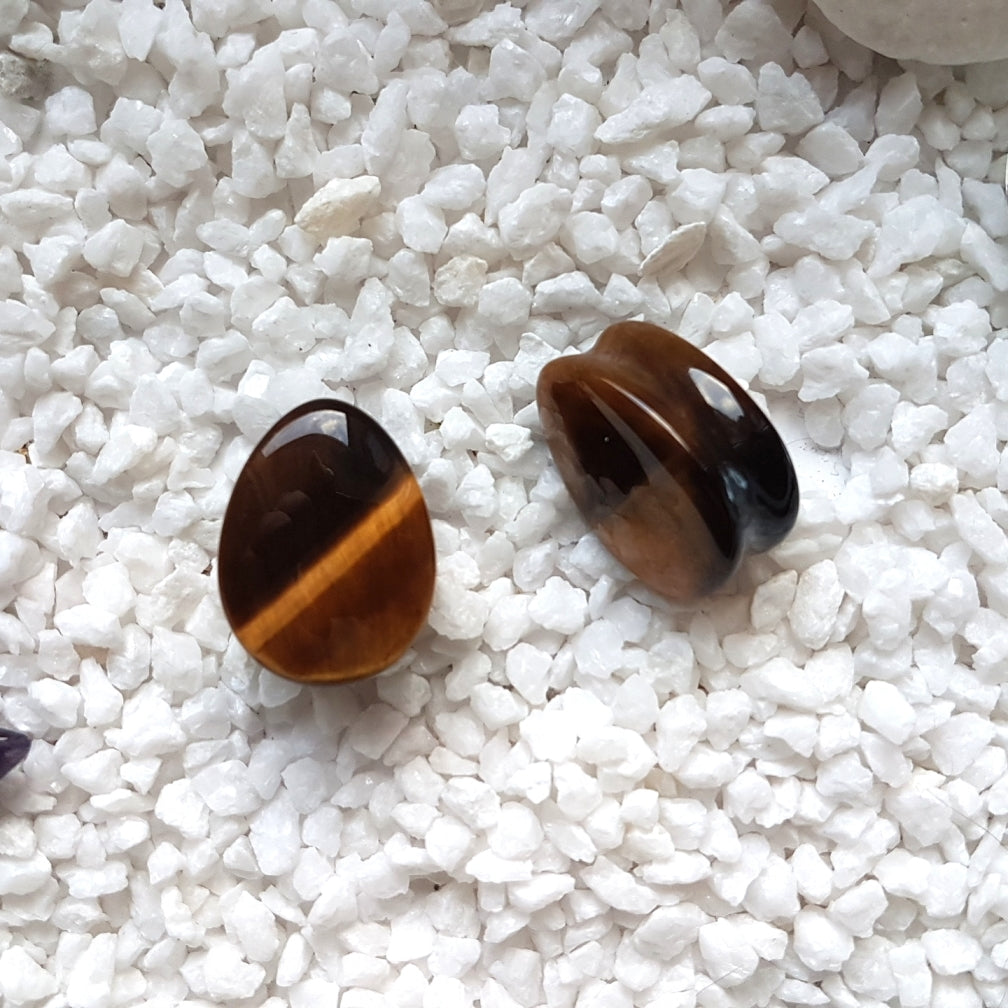 Tiger Eye Teardrop Plugs