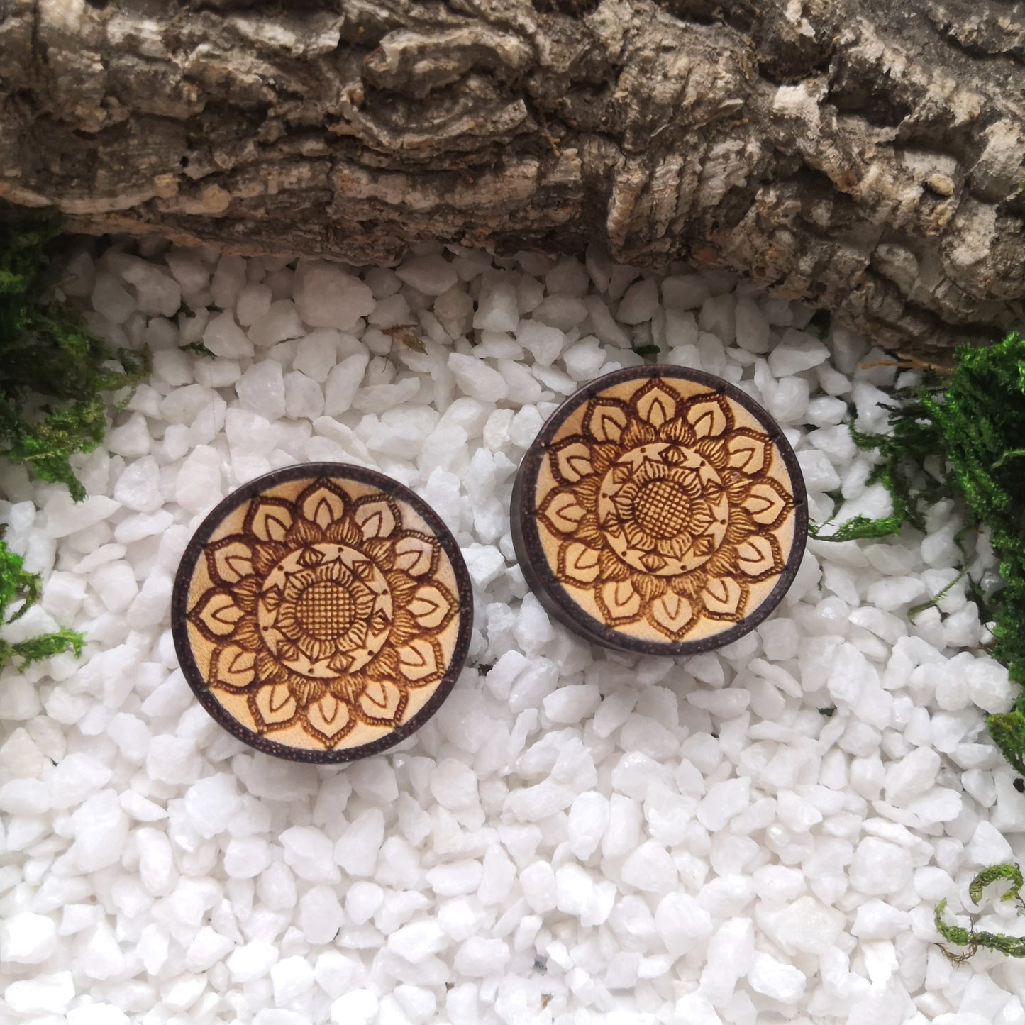 Wooden Mandala Plugs