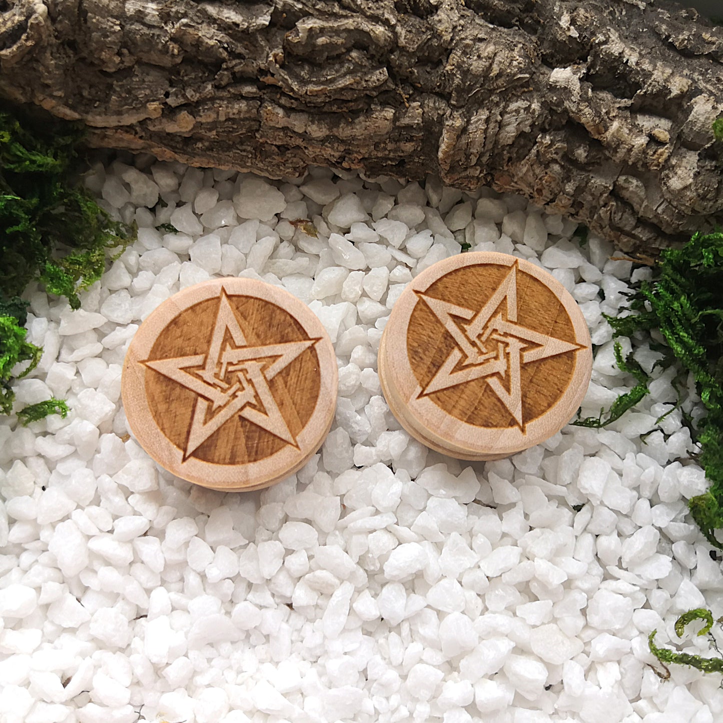 Wooden Pentagram Plugs