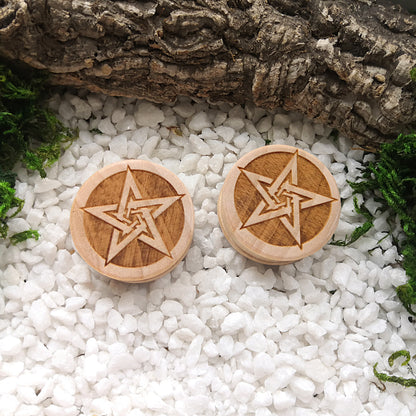 Wooden Pentagram Plugs
